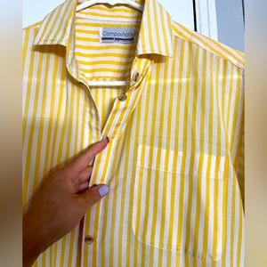 Yellow Striped Button Up